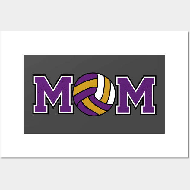 Volleyball Mom Purple and Gold Wall Art by capesandrollerskates 